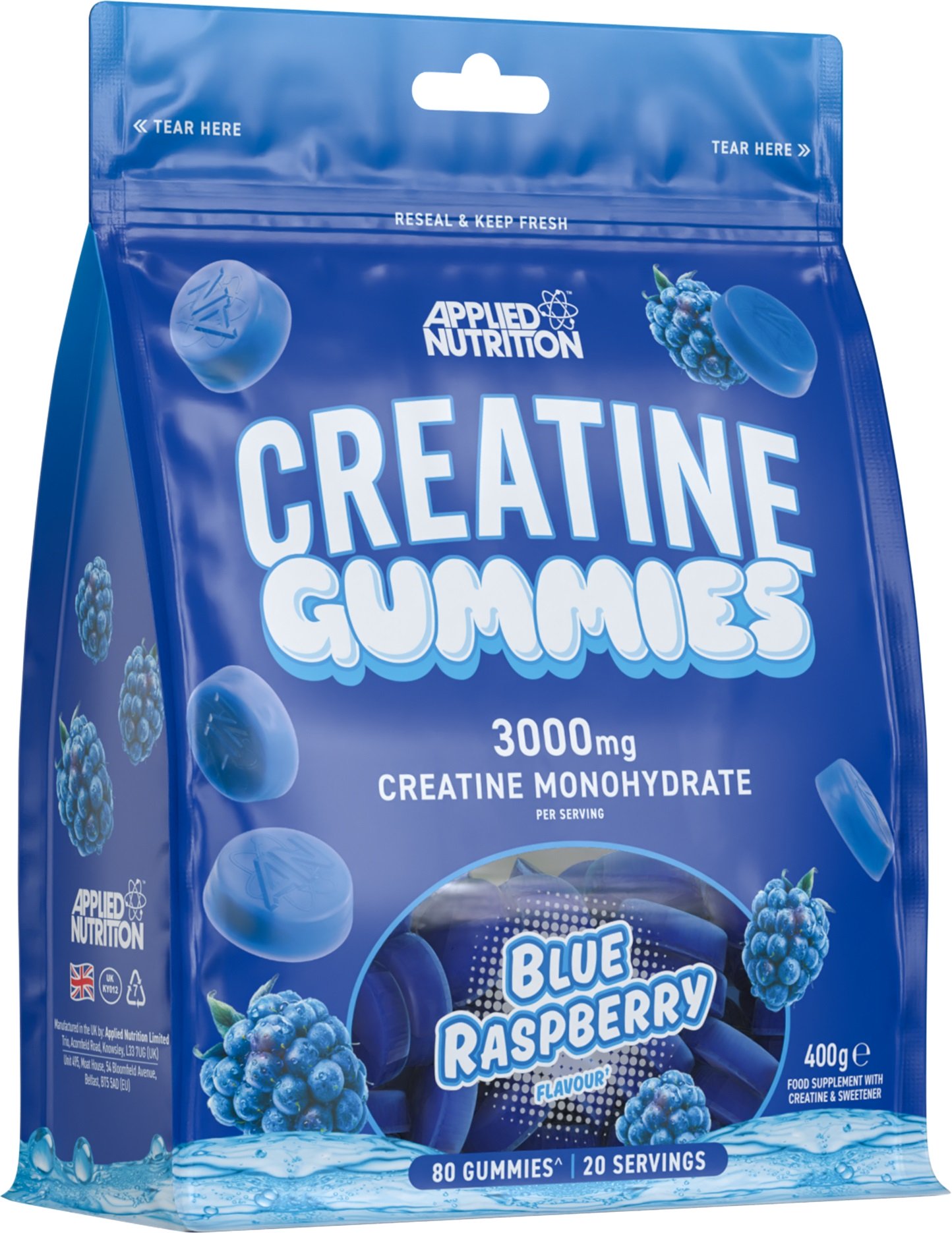 Creatine Gummies - Blue Raspberry - 80 gummies